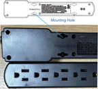 6-Outlet Surge Protector – 250 Joules, 2ft Cord, 1875W Max – Right Angle Plug - Image 2