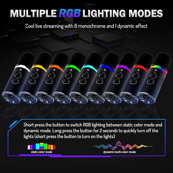 JUOPIEA XLR/USB Gaming Microphone Kit, Dynamic Mic - Image 6