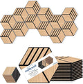 Mollywell Hexagon Acoustic Panels, Natural Oak S4, 12 Pack |Wood Veneer|High by Mollywell