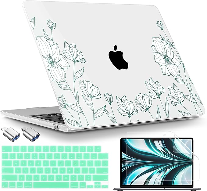 TWOLSKOO Compatible with M4 MacBook Air 13.6 inch Case 2025-2022 Release M4 by TWOLSKOO