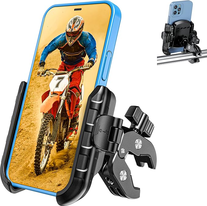 Kewig Motorcycle Phone Mount Holder- Bike Phone Mount Handlebar Clamp, Bicycle by KEWIG