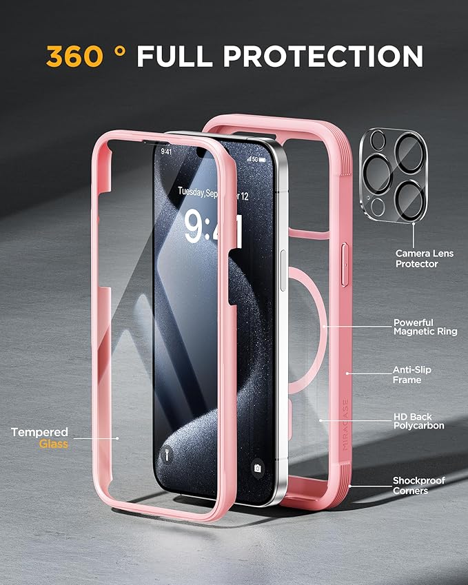 Miracase Magnetic for iPhone 15 Pro Case Full-Body Phone case - Image 2