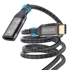USB-C Extension Cable 6.6ft, 20Gbps Data Transfer, 240W Charging, Male to by HOTUTUKI