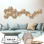 Mollywell Hexagon Acoustic Panels, Natural Oak TW4, 12 Pack |Wood Veneer|High - Image 2