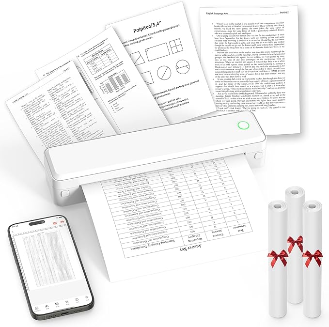 Portable Thermal Printer, Home Use, Office&School – Supports 8.5" x 11" US by KNAON