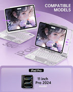 Intermerge Clear Keyboard Case for iPad Pro 11" 2024 Only, 360° Swivel - Image 2