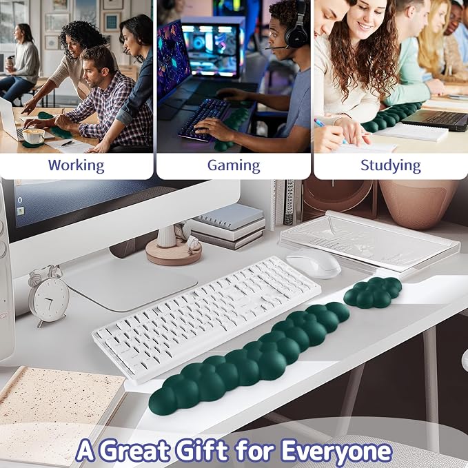 Cloud Wrist Rest for Keyboard and Mouse, Memory Foam PU Leather Keyboard Wrist - Image 6