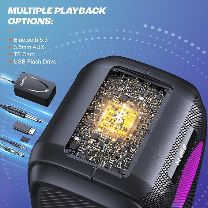 W-KING 270W PEAK Party Large Bluetooth Speaker Loudest Boom Box/12 Custom - Image 8