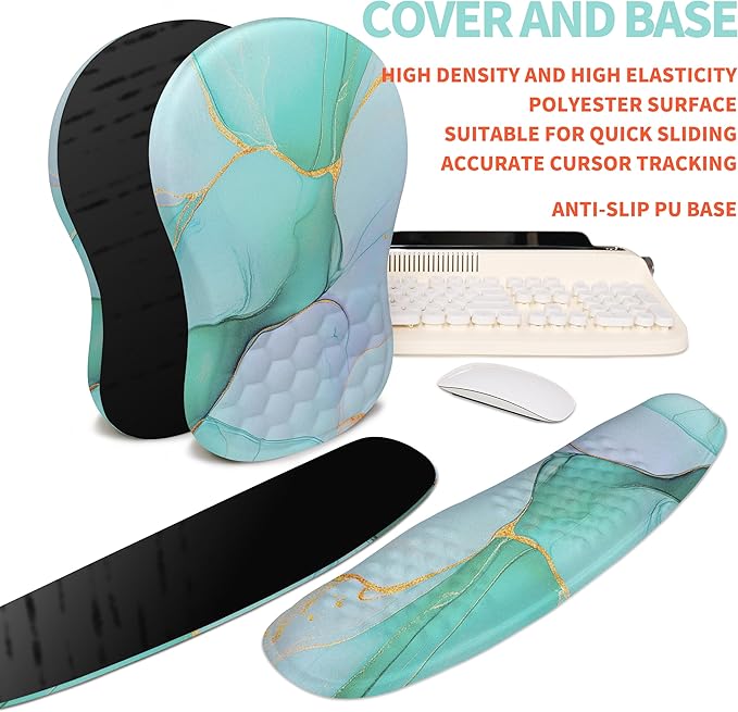 2-in-1 Ergonomic Set, Wave Rise Keyboard Wrist Rest and Massage Bulge Slope - Image 6