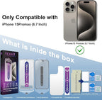 2 Pack Matte Screen Protector for iPhone 15 Pro Max 6.7-Inch Auto Dust Removal - Image 2