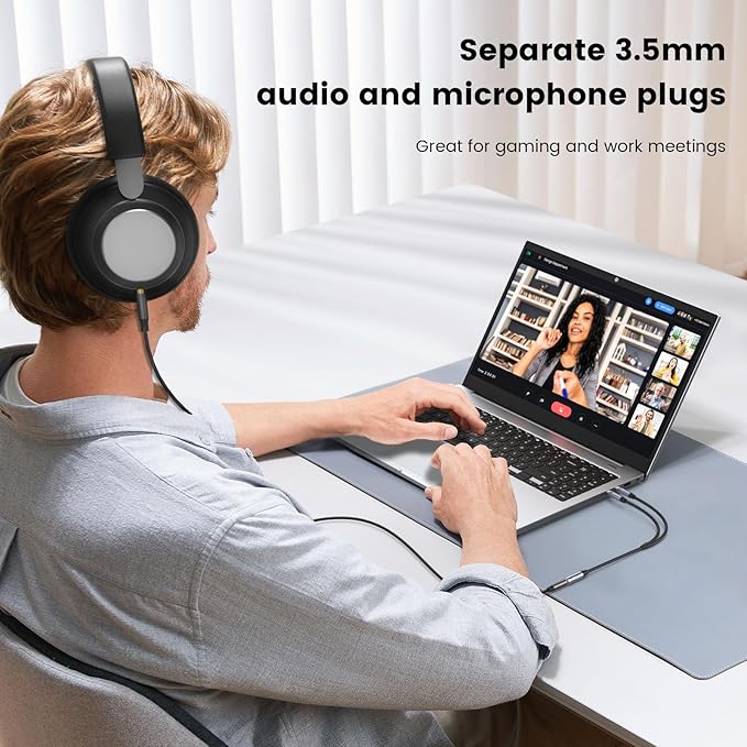 MOSWAG Headphone Splitter for Computer, 3.5mm Female to Dual 3.5mm Male Cable - Image 3