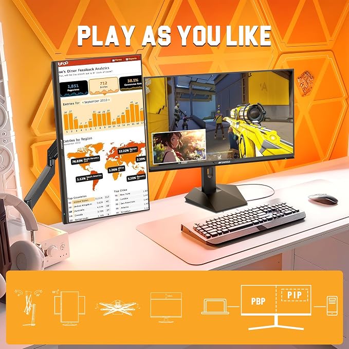 SANSUI 27 inch WQHD 2560x1440 300Hz 240Hz Gaming Monitor, FastIPS 1ms Computer - Image 5