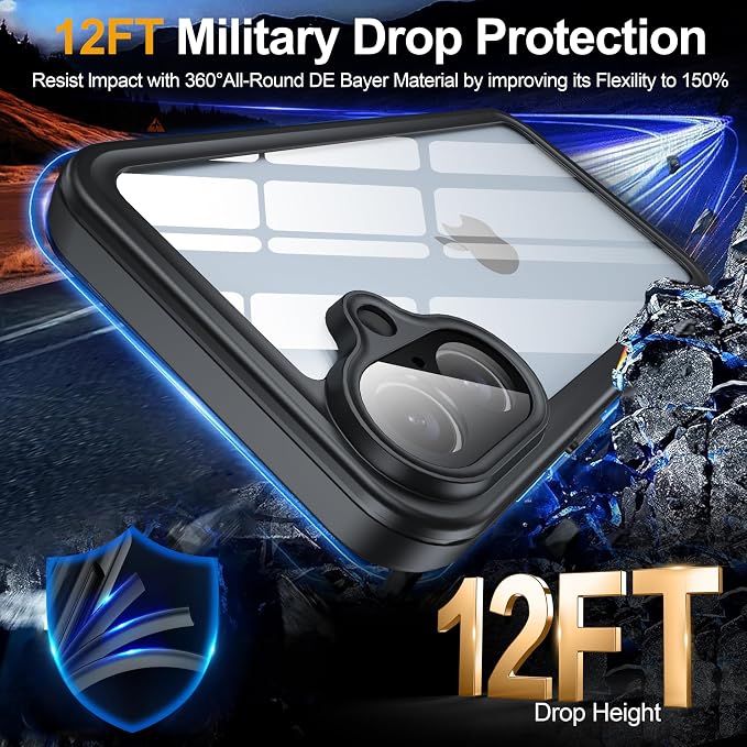 for iPhone 16 Plus Case Waterproof, Built-in Privacy Screen & HD Screen Double - Image 5