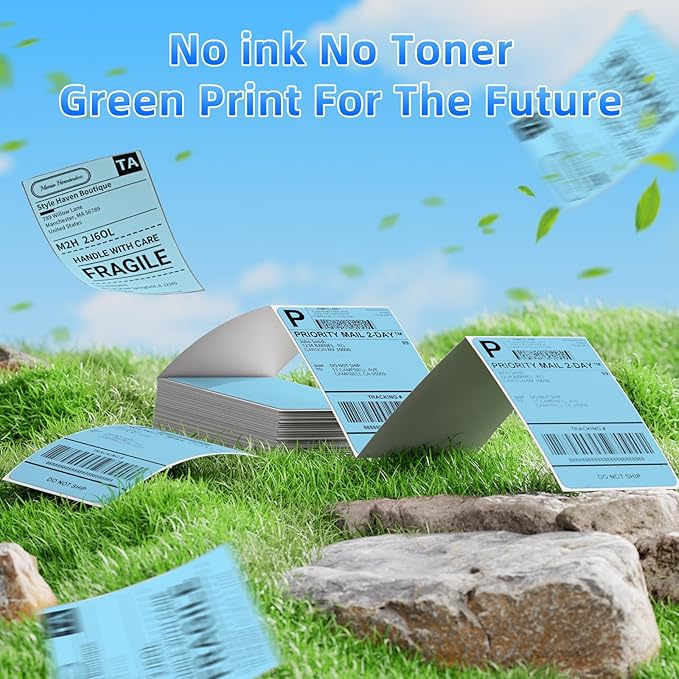 4x6 Thermal Labels, 1 Packs of 500 4x6 Fold Labels Blue - Image 5