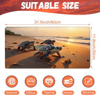 Large Gaming Mouse Pad for Desk, Baby Turtles On Beach Desk Mat, Cute Sea - Image 2