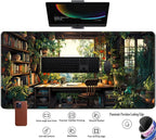 Green Plant Lovers Cute Desk Mat, Kawaii Desk Pad XXL Large Extended Lofi Mouse - Image 3