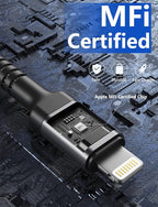 Short iPhone Charger Cable 1FT 2Pack Apple MFi Certified USB Lightning Cable - Image 3