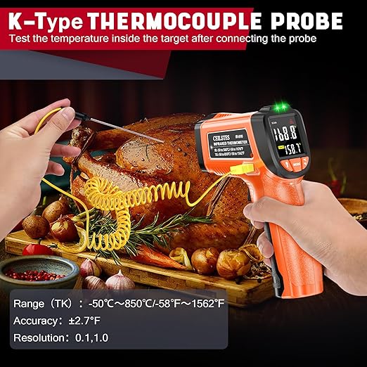 Infrared Thermometer Gun, Non-Contact Digital Laser Temperature Gun, -58°F to - Image 5