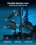 Dual Monitor Arm for 13-49 Inch Ultrawide Screens, Heavy Duty Monitor Mount for - Image 4