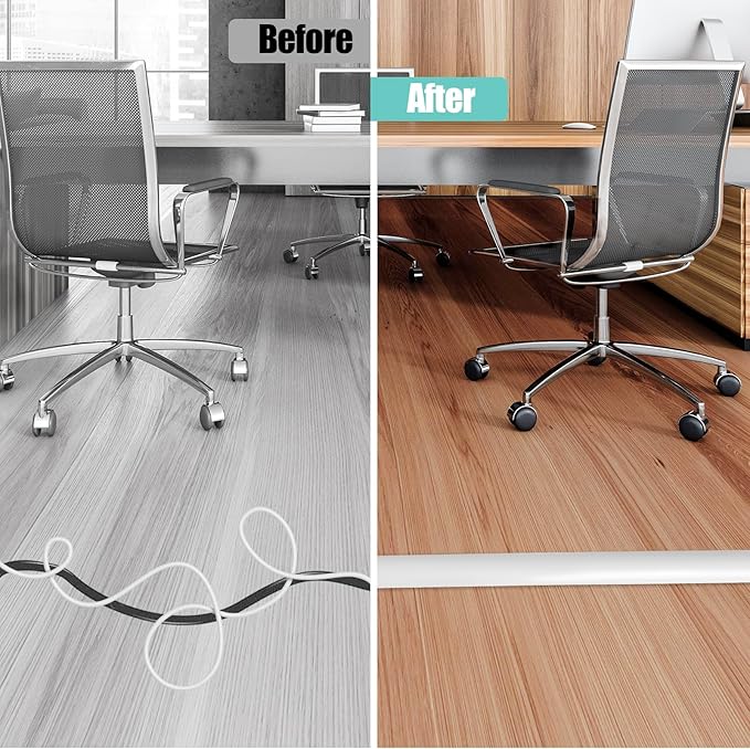 Floor Cord Cover Cavity 0.8"x0.37" Self Adhesive Cord Hider, 10FT Low Profile - Image 5