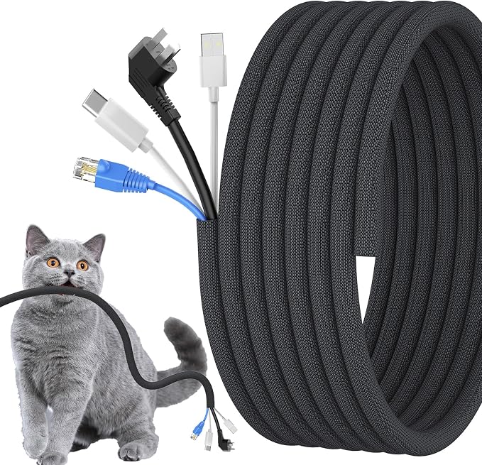 1/2 inch Cord Protectors from Pets No Chew, 10ft Wire Protector Cord Covers by Wengus