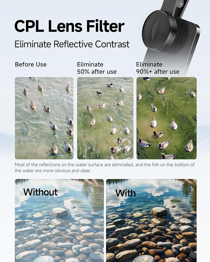 32X Macro Lens Kit for iPhone, 3 in 1 Phone Camera Lens Kit, 52MM CPL Lens - Image 5