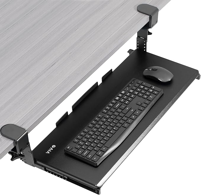 VIVO Large Height Adjustable Under Desk Keyboard Tray, C-clamp Mount System by VIVO