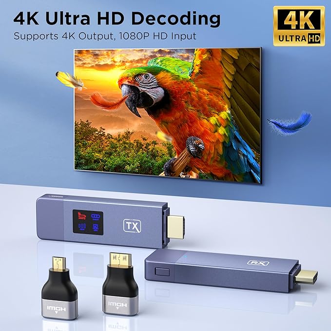 Wireless HDMI Transmitter and Receiver, Plug and Play Portable 2.4G/5G Wireless - Image 6