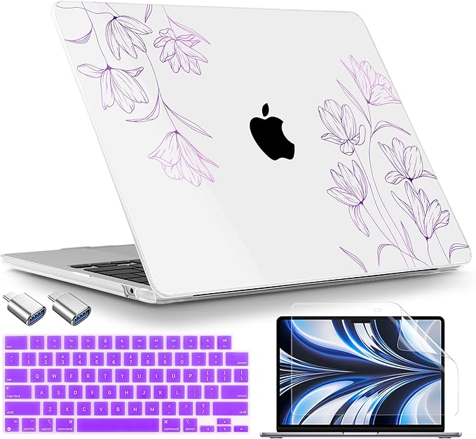 TWOLSKOO Compatible with M4 MacBook Air 13.6 inch Case 2025-2022 Release M4 by TWOLSKOO