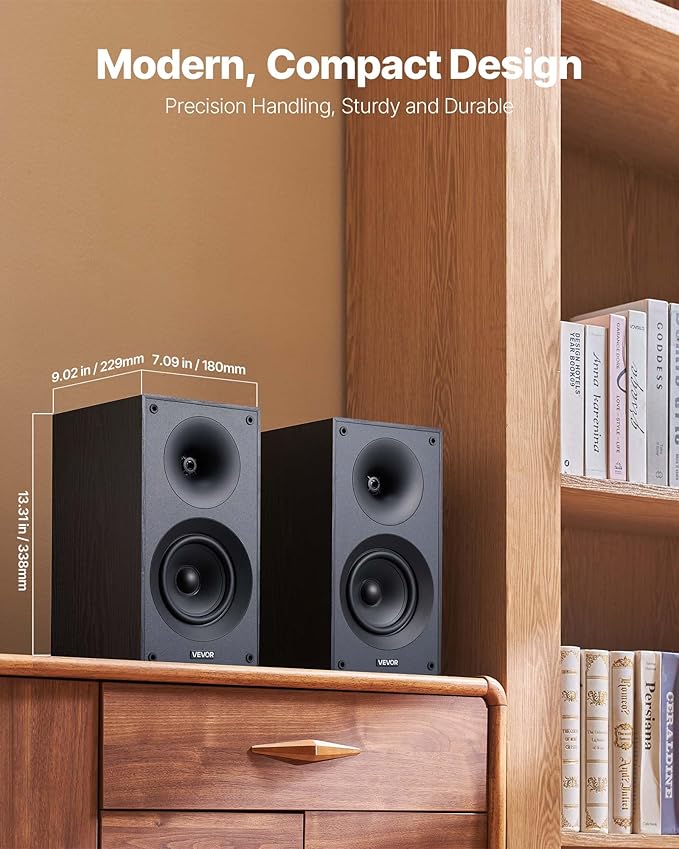 VEVOR Passive Bookshelf Speaker, Book Shelf Stereo Speakers - Image 5