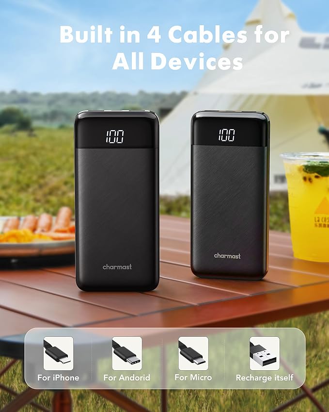 2 Packs Portable Chargers with Built in Cables - Image 2