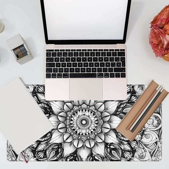 Large Gaming Mouse Pad for Desk, Mandala Flower Desk Pad, 31.5"x15.7" Extended - Image 7