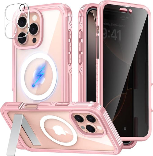 360° Protection Magnetic for iPhone 16 Pro Case Built-in 9H Privacy Screen by Unknown
