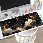 Black and Gold Celestial Desk Mat XXL Extended Gaming Mouse Pad Large Mousepad - Image 4