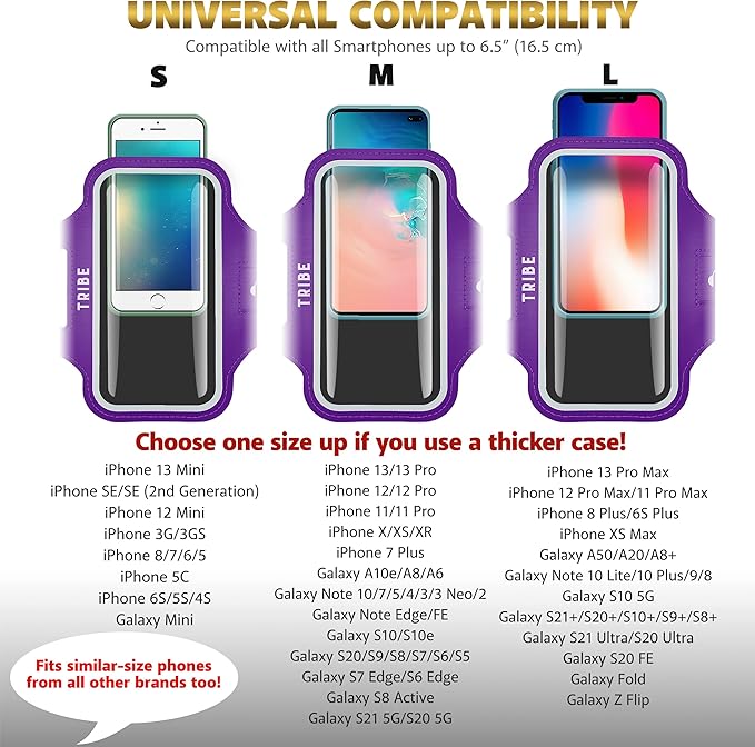 TRIBE Water Resistant Cell Phone Armband Case Running Holder - Image 5