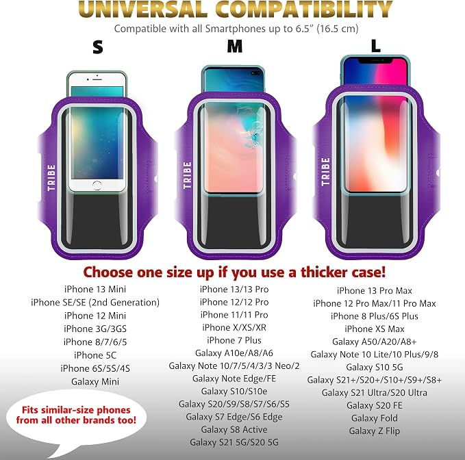 TRIBE Water Resistant Cell Phone Armband Case Running Holder - Image 5