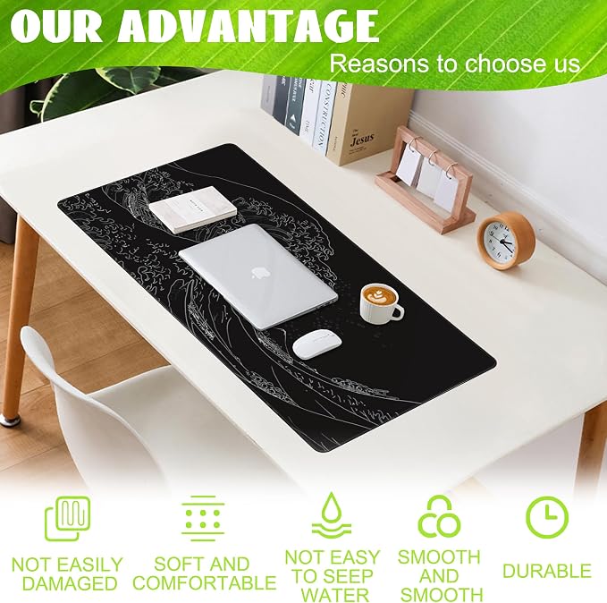 Desk Mat, Extended Big Computer Keyboard Mouse Pad - Image 4