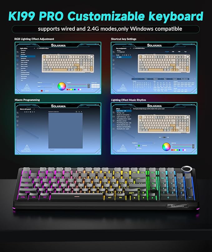 KI99 Pro 96% Wireless Mechanical Keyboard, RGB Gaming Keyboard, Hot-Swappable - Image 9