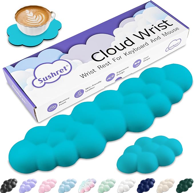 Cloud Wrist Rest Keyboard, Cloud Keyboard Wrist Pad Set by Sushret