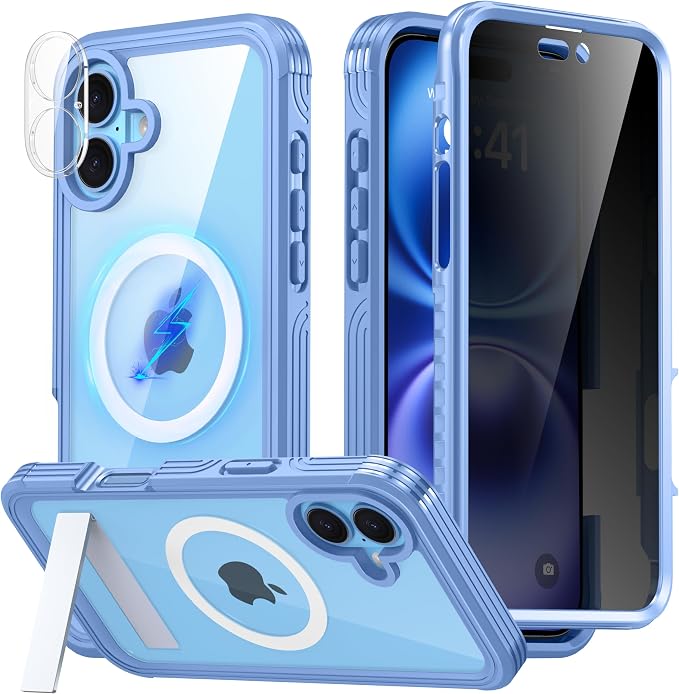 360° Protection Magnetic for iPhone 16 Case Built-in 9H Privacy Screen by Unknown