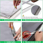 4 in 1 Window Screen Repair Tool Kit, Including 32Ft Spline, Steel Roller Tool - Image 6