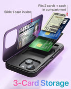 TORU CX Slim for iPhone 15 Case Wallet | Protective Shockproof Heavy Duty Cover - Image 3