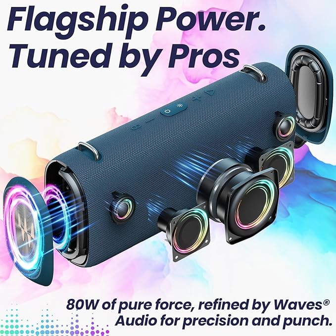 Vibe Pro Outdoor Bluetooth Speaker, 80W Peak Loud Portable Wireless Speaker - Image 4