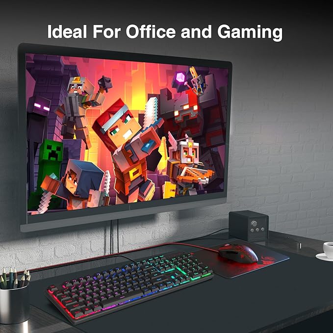 Redragon S107 Gaming Keyboard and Mouse, RGB Gaming Keyboard and 3200 DPI Mouse - Image 7