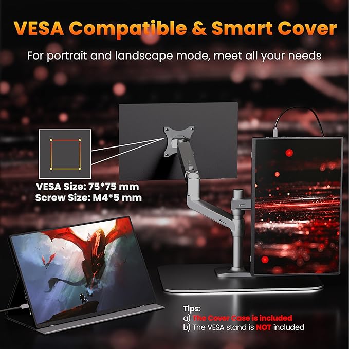 Portable Gaming Monitor 16 Inch QHD 2.5K 2560X1600 16:10 120 Hz Free-Sync 100% - Image 6