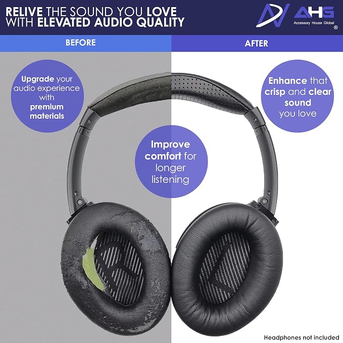 Replacement QC35 / QC35 ii earpads and QC35 Headband / QC35 ii Headband V3 pad - Image 4