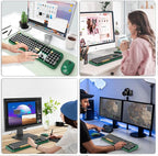Wireless Keyboard and Mouse Combo, 104 Round Keys Cute Colorful Keyboard and - Image 7