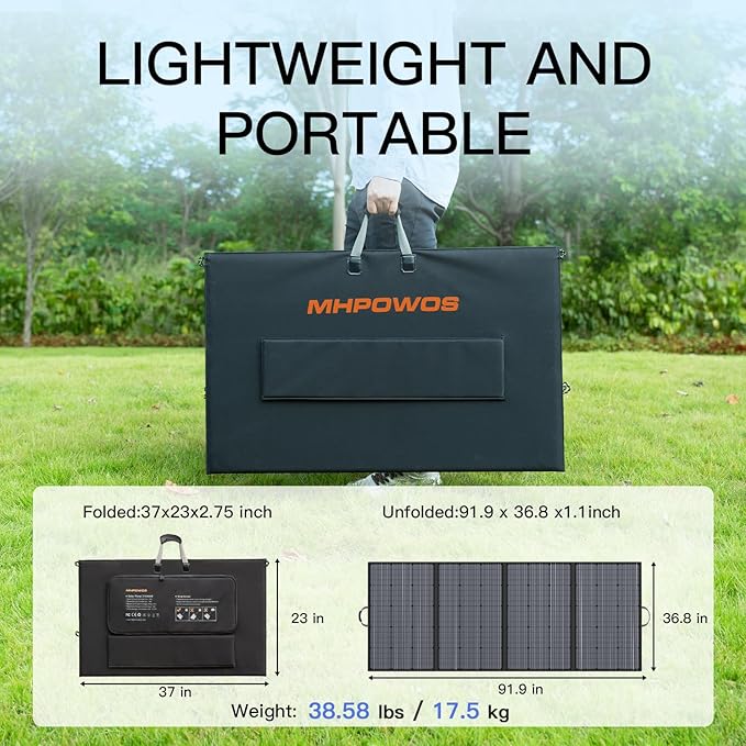 400W Portable Solar Panel, Lightweight Foldable Solar Panels Complete - Image 5