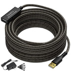 Active USB Extension Cable 50 Feet, USB 2.0 A Male to Female Cord, by Conable