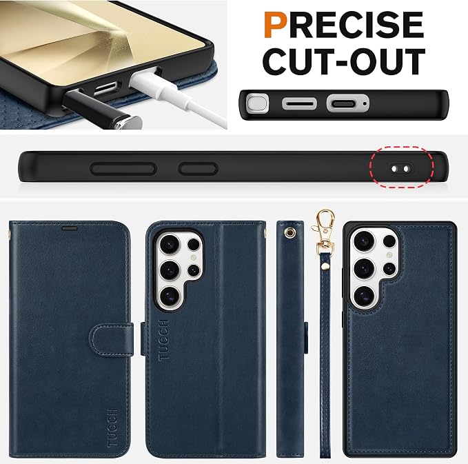 TUCCH Case for Galaxy S25 Ultra, 2 in1 Magnetic PU Leather Wallet - Image 8